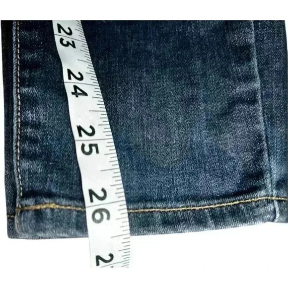 Paige Verdugo Women's 28 Ankle Jeans Blue Dark Wash Skinny Mid-rise Distressed - Picture 7 of 9